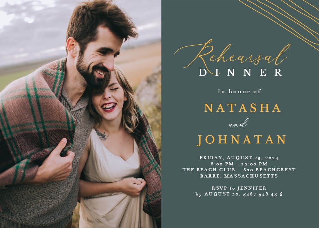 Fab dinner - rehearsal dinner party invitation